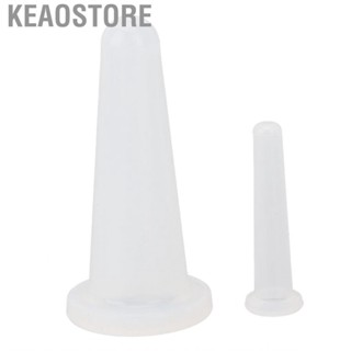 Keaostore 2pcs Facial Cup Kit Set Cupping Silicone Vacuum  White