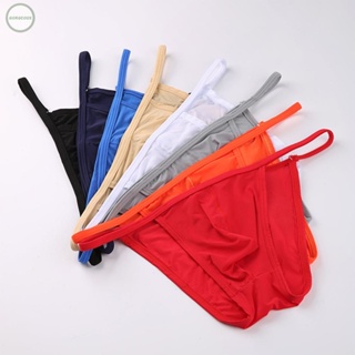 GORGEOUS~Mens Sexy Underpant Briefs Cool Ice Silk Low-rise Underwear Bikini Pouch Pantie
