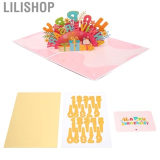 Lilishop 3D Greeting Card Anniversary Exquisite Durable Vibrant Colors Thick Paper Eye Catching Interlayer Design for Holiday