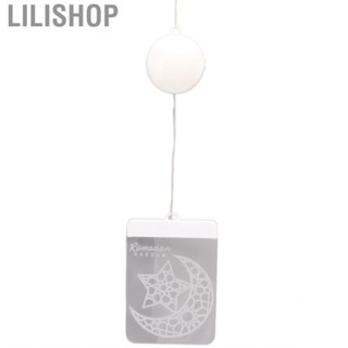 Lilishop Eid Ramadan Night Lights Embedded  Light Strips Window 3D Moon and Star Warm Acrylic for Room