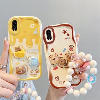 เคส Samsung Galaxy A10 tpu การ์ตูน ขนมปัง หมี ตุ๊กตา รูปแบบโปร่งใส เคสโทรศัพท์ สําหรับ BBGZ