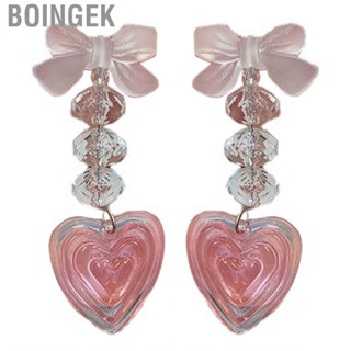 Boingek Acrylic Love Earrings  Oxidation Resistant Heart Earring Colorfast Trendy Elegant for Dating Women