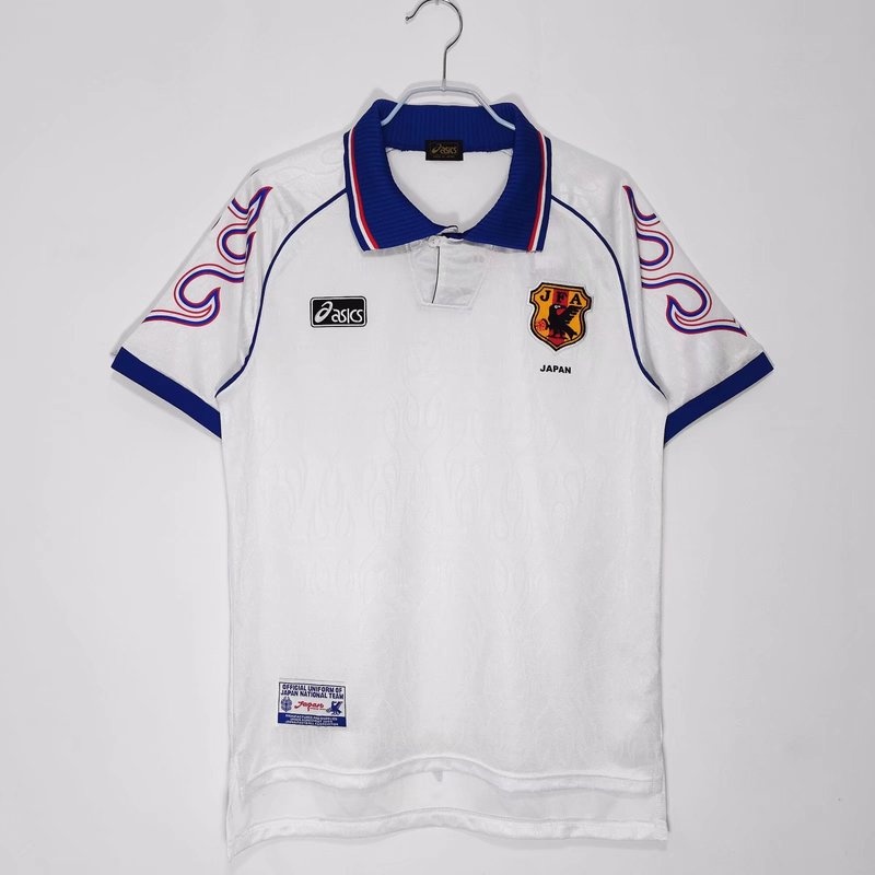 เสื้อกีฬาแขนสั้น ลายทีมชาติฟุตบอลญี่ปุ่น 1998 season ชุดเหย้า คุณภาพสูง สไตล์เรโทร