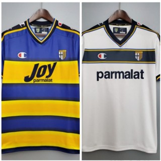 เสื้อกีฬาแขนสั้น ลายทีมชาติฟุตบอล Parma 01 02 Away 02 03 ชุดเหย้า สไตล์วินเทจ คลาสสิก