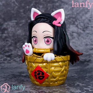 Lanfy โมเดลฟิกเกอร์ Demon Slayer Kamado Nezuko Kimetsu no Yaiba ขนาด 10 ซม. ของเล่นสะสม สําหรับเด็ก