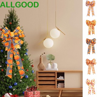 Allgoods โบว์ฟักทอง สองชั้น ขนาดใหญ่ ลายใบเมเปิ้ล สําหรับตกแต่งต้นคริสต์มาส DIY