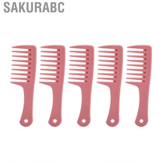 Sakurabc Wide Tooth Comb Set  Practical Hairdressing 5Pcs for Home Office