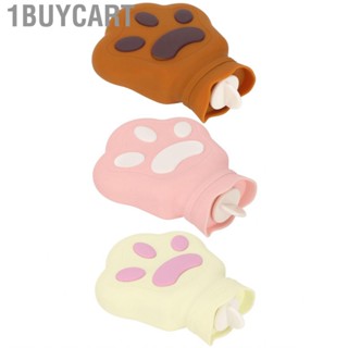 1buycart Hot Water Bag Silicone Compress Portable Cartoon Bear Paw Leakproof Micro US