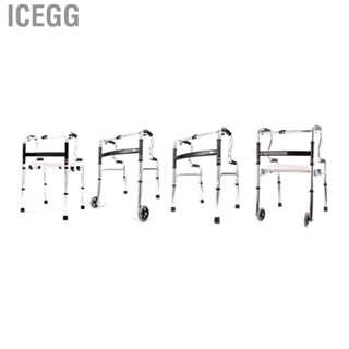 Icegg Recovery Folding Walker  Mobility Aluminum Alloy Stand Assist Armrest for Travel