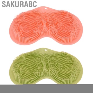 Sakurabc Shower Foot Scrubber Mat Silicone Pad Exfoliating  Wash Cleaning Brush Acupoints  Bathroom Nonslip Bath