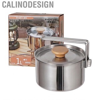 Calinodesign Stainless Steel Camping Kettle  Dual Use 1L Large  Portable Small for Hiking