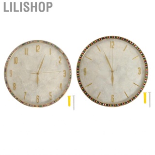 Lilishop Brass Wall Mount Clocks Silent Non Ticking Quartz Clock  Operated Decorative Round for Home Decoration