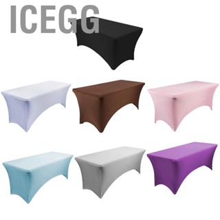 Icegg Tablecloths Stretchy Breathable Washable Lightweight Table Cover for Salon Party Home