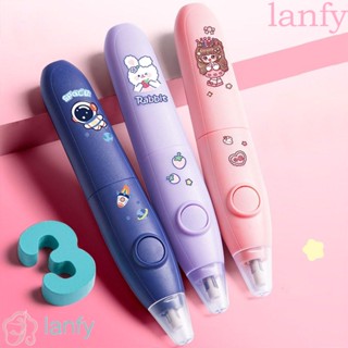 Lanfy ยางลบไฟฟ้า พร้อมไส้เติม ประหยัดแรงงาน แบบเปลี่ยน สําหรับนักเรียน