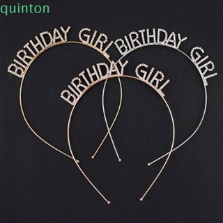 Quinton ที่คาดผม อัลลอย ลาย Happy Birthday สไตล์เกาหลี หวานแหวว ของขวัญวันเกิด ราชินีวันเกิด เครื่องประดับผม ที่คาดผม