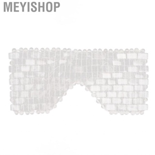 Meyishop White Crystal Eye Cover Perfect Fit Jade Stone Comfortable Fatigue Relieving for Home