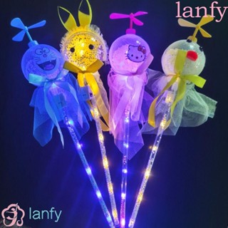 Lanfy แท่งไฟแฟลช พลาสติก เรืองแสง ลายการ์ตูนแมว KT หลากสีสัน สําหรับเล่นกีฬากลางแจ้ง