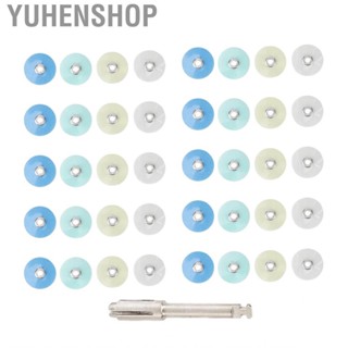 Yuhenshop Polishing Disc  40pcs High Gloss  Mixed Color Mandrel Contouring Stripes Set for Dentist Dental Clinic