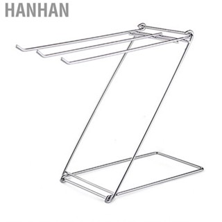 Hanhan Floor Towel Rack  Stainless Steel Rustproof Ergonomic Z Shaped Foldable Holder 3 Bars Space Saving for Kitchen Home Accessories