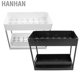 Hanhan Slide Out Storage Baskets Easy To Assemble Under Sink Rack Cabinet Sliding Drawers for Spice Bottles Bathroom