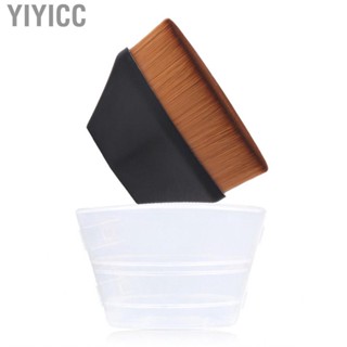 Yiyicc Foundation Brush  Makeup Strong Grasping Flat Top Black Shed Free with Storage Box for Salon