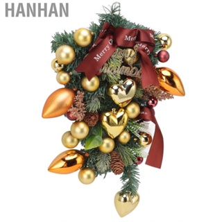 Hanhan Christmas Inverted Tree Wreath Bowknot Heart Shape Color Ball Garland Wall