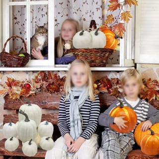 New Arrival~Artificial Pumpkin 7 Different Sizes 7/12pcs For Home Holiday Decoration