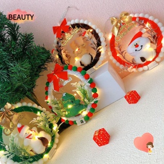 Beauty จี้พวงหรีดคริสต์มาส สําหรับตกแต่งปาร์ตี้ปีใหม่ DIY