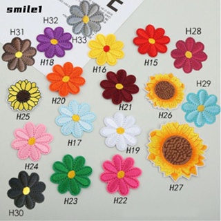 Smile แผ่นแพทช์ ปักลายดอกไม้ ดอกเดซี่ 10 สี สําหรับเย็บปักถักร้อย โทรศัพท์มือถือ 40 ชิ้น