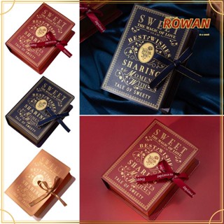 Rowans กล่องของขวัญ รูปทรงหนังสือ สร้างสรรค์ สําหรับใส่ของขวัญแต่งงาน 3 ชิ้น