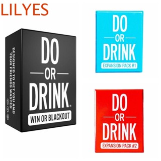 Lilyescub การ์ดเกม Do or Drink Party Game สีดํา 175 Challenges 350 ใบ