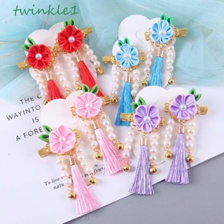 Twinkle1 กิ๊บติดผม รูปกระต่าย ประดับพู่ สไตล์จีน สําหรับเด็ก