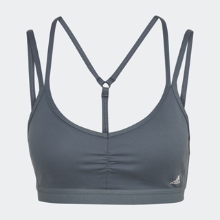 adidas เทรนนิง บราซัพพอร์ตระดับต่ำ Yoga Essentials ผู้หญิง สีน้ำเงิน HG3645