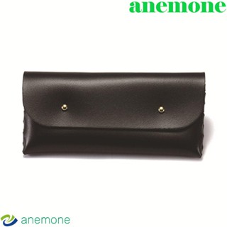 Anemone กระเป๋าใส่แว่นตา หนัง PU สไตล์เกาหลี สีขาว แบบพกพา กันน้ํา สีดํา เคสป้องกันแว่นตา หญิง