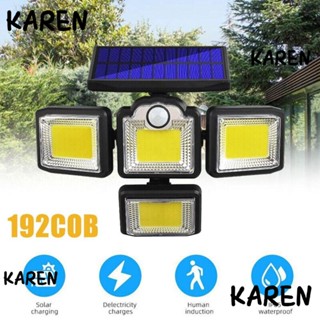 Karen โคมไฟ 198 LED COB พลังงานแสงอาทิตย์ 4 หัว 5V กันน้ํา สําหรับตกแต่งสวนกลางแจ้ง