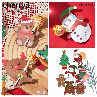 Cherry3 การ์ดกระดาษ ลายคริสต์มาส ซานตาคลอส และอมยิ้มน่ารัก แฮนด์เมด DIY สําหรับตกแต่งงานแต่งงาน 2 ชุด