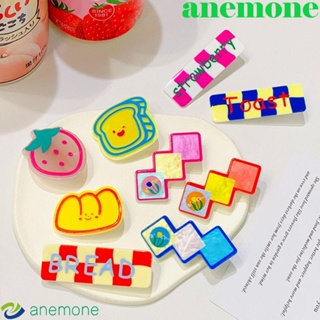 Anemone ชุดกิ๊บติดผม ลายการ์ตูนเรขาคณิต สีแคนดี้ สไตล์เกาหลี สร้างสรรค์ 3 ชิ้น ต่อชุด Y2K