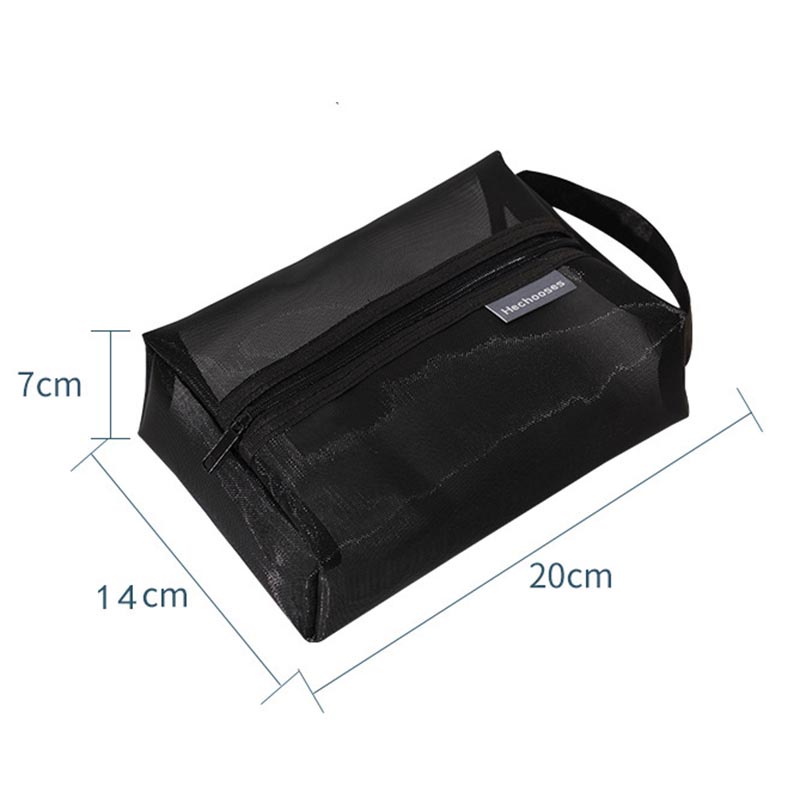 กระเป๋าดินสอ กระเป๋าเครื่องเขียน จุของได้เยอะ แบบพกพา มีซิปชั้นเดียว สีโปร่งใส - รูปที่ 5