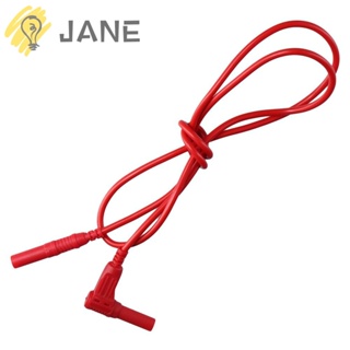 Jane มัลติมิเตอร์ดิจิทัล PVC 1000V 15A 4 มม. ยาว 1 เมตร สีแดง และสีดํา สําหรับทดสอบไฟฟ้า 1 คู่