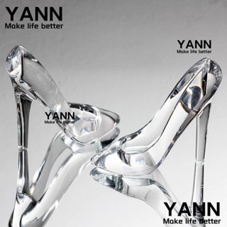 Yann1 ฟิกเกอร์แก้วคริสตัลอะคริลิคใส รูปรองเท้าส้นสูง สําหรับตกแต่งรองเท้าส้นสูง ปาร์ตี้วันเกิด งานแต่งงาน