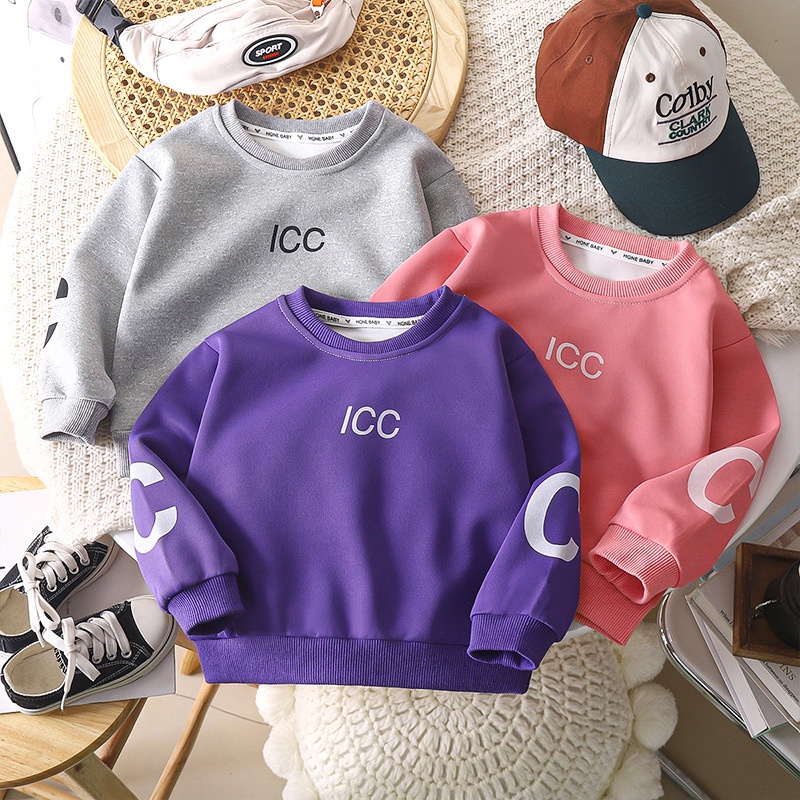 [ML] เสื้อกันหนาว คอกลม แขนยาว ขนาดเล็ก 80-150 ซม. สําหรับเด็กผู้ชาย และเด็กผู้หญิง