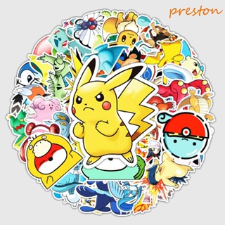 Preston สติกเกอร์ฉลาก ลายการ์ตูนโปเกม่อน สําหรับติดตกแต่งกีตาร์ แล็ปท็อป กระเป๋าเดินทาง สเก็ตบอร์ด DIY 50 ชิ้น