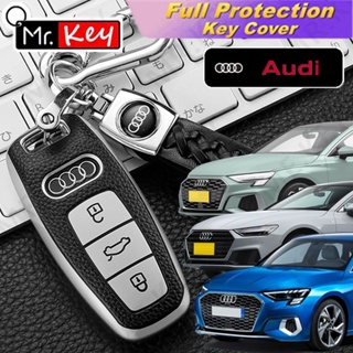 【Mr.Key】เคสกุญแจรถยนต์หนัง Tpu อุปกรณ์เสริม สําหรับ Audi A3 A4 A6 A7 Q5 Q8 D5 E-tron 55 2019 2020