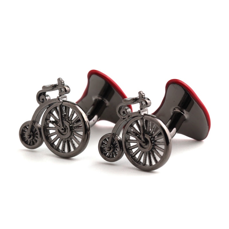 Electroplated สีดํา Vintage จักรยาน Cufflinks เสื้อเชิ้ตผู้ชาย French Cufflinks Cufflinks Cuff