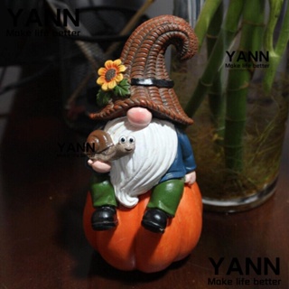 Yann1 รูปปั้นมนุษย์แคระฟักทองเรซิ่น ขนาดเล็ก น่ารัก งานฝีมือ สําหรับตกแต่งสวน กลางแจ้ง