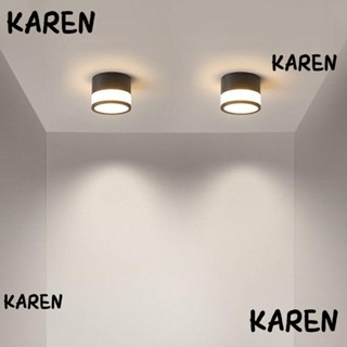 Karen ไฟดาวน์ไลท์ LED ป้องกันสายตา เปลี่ยนสีได้ สําหรับติดเพดานห้องนอน