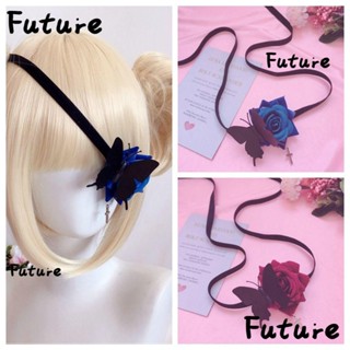 แผ่นปิดตาคอสเพลย์ Lolita DIY ลายดอกกุหลาบน่ารัก สไตล์โกธิค เรโทร สําหรับผู้ชาย