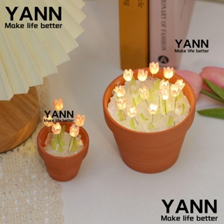 Yann1 โคมไฟตั้งโต๊ะ LED รูปดอกทิวลิป ขนาดเล็ก แฮนด์เมด DIY สําหรับตกแต่งห้องนั่งเล่น