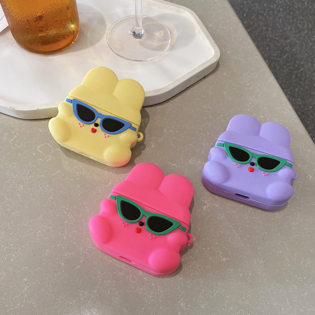 AirPods case กรณีหูฟังซิลิโคนอ่อนนุ่มสำหรับแว่นตากันแดดกระต่าย เคสป้องกัน AirPods 3 รุ่น 2021 (รุ่นที่สาม) เคสป้องกัน AirPods Pro / Pro2 1/2 เคส