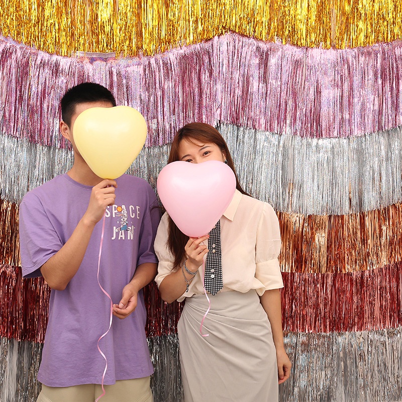 แนะนำ ผ้าม่าน ผ้าม่านฟอยล์ หลากสี 300 * 30 ซม. / แบนเนอร์ม่านดีบุก งานเลี้ยงวันเกิด / แบนเนอร์ ครบรอบ งานแต่งงาน คริสต์มาส ตกแต่งบ้าน / บูธถ่ายภาพเมทัลลิก ฉากหลังตกแต่งผนัง ราคาพิเศษ มีเก็บเงินปลายทาง